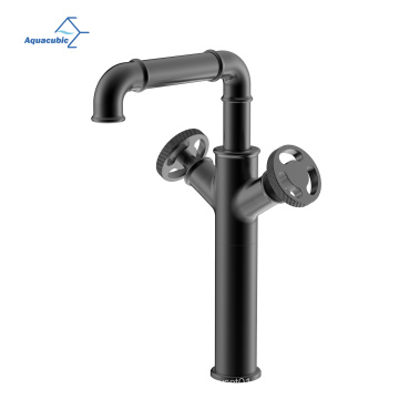 Aquacubic Industrial Style Wasserhahn Kupfer Schwarz Elektroplating Hotel Toilette Badezimmerschrank Eitelkeitsbecken Wasserhahn